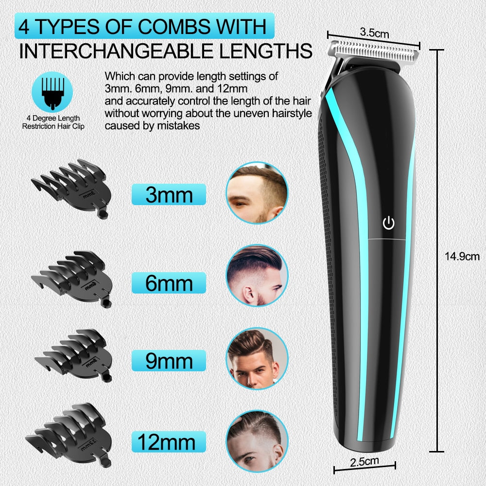 1 Electric Hair Trimmer for Men Grooming Kit Beard Nose &amp;amp; Ear Trimmer Rechargeable Barber Hair Cutting Machine